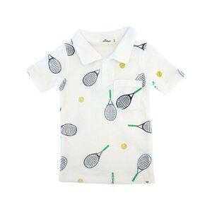 Oh Baby! Girls  Tennis Print Terry Polo Shirt
